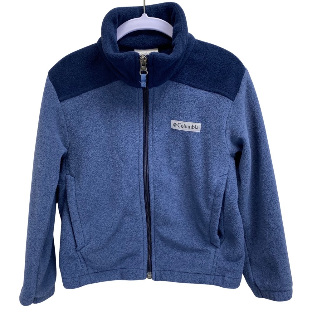 Columbia Kids Fleece Jacket‎ Full Zip Blue Navy XXS Youth Outerwear Wicking